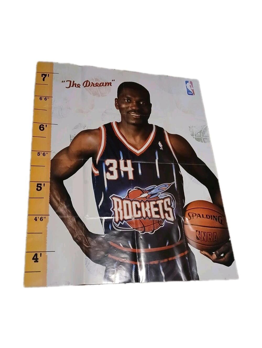 Vintage Life Half Size Hakeem Olajuwon Rockets NBA Scholastic Poster 44x35